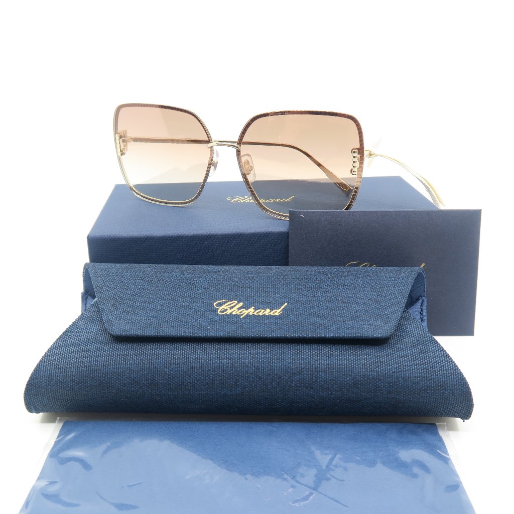 Chopard Schf72 300x 62 Rose Gold/Gradient/Titanium, New Women's, Sunglasses.